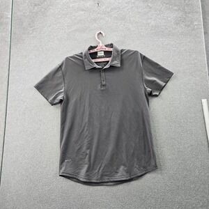 BYLT Men Polo XL Gray Polka Dot Drop Cut Polo Button Short Sleeve